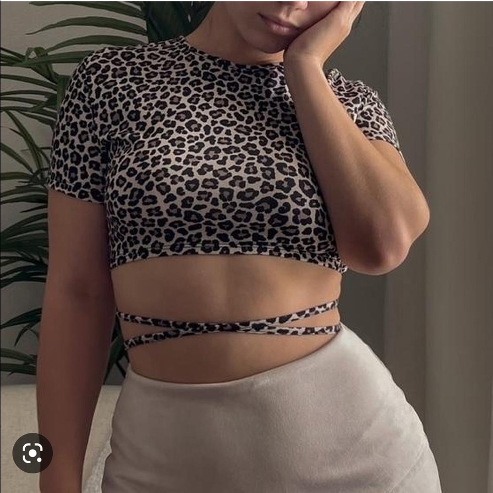 Adika Open Back Cheetah Crop Top